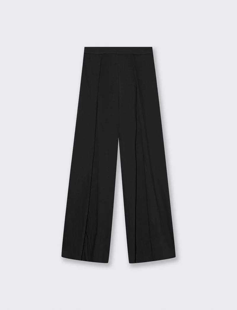 Pantalone palazzo con pences - Nero