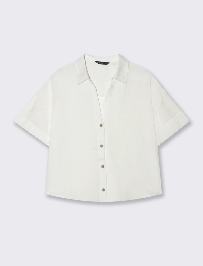 CAMICIA MANICA CORTA - Bianco latte