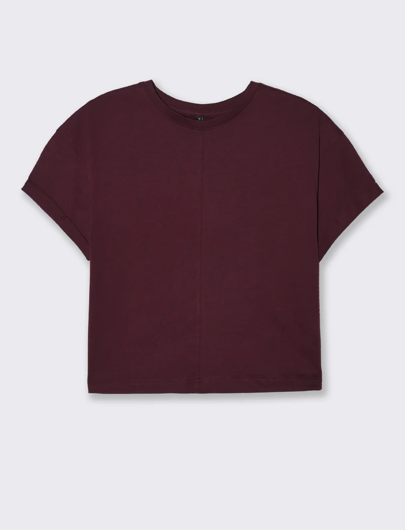 T-SHIRT CON RISVOLTO - Bordeaux