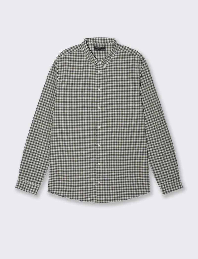 CAMICIA FANTASIA A QUADRI - Verde oliva