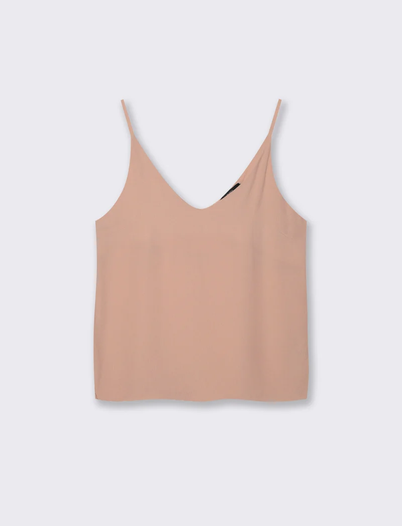 TOP CON SCOLLO A V - Rosa chiaro