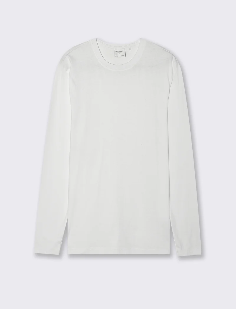 T-SHIRT BASIC A COSTE SLIM FIT - Bianco