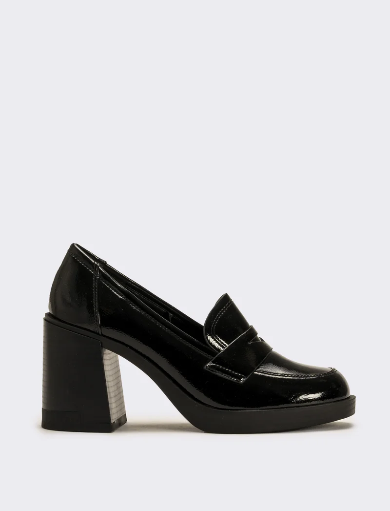 Mocassino da donna tacco alto - Nero