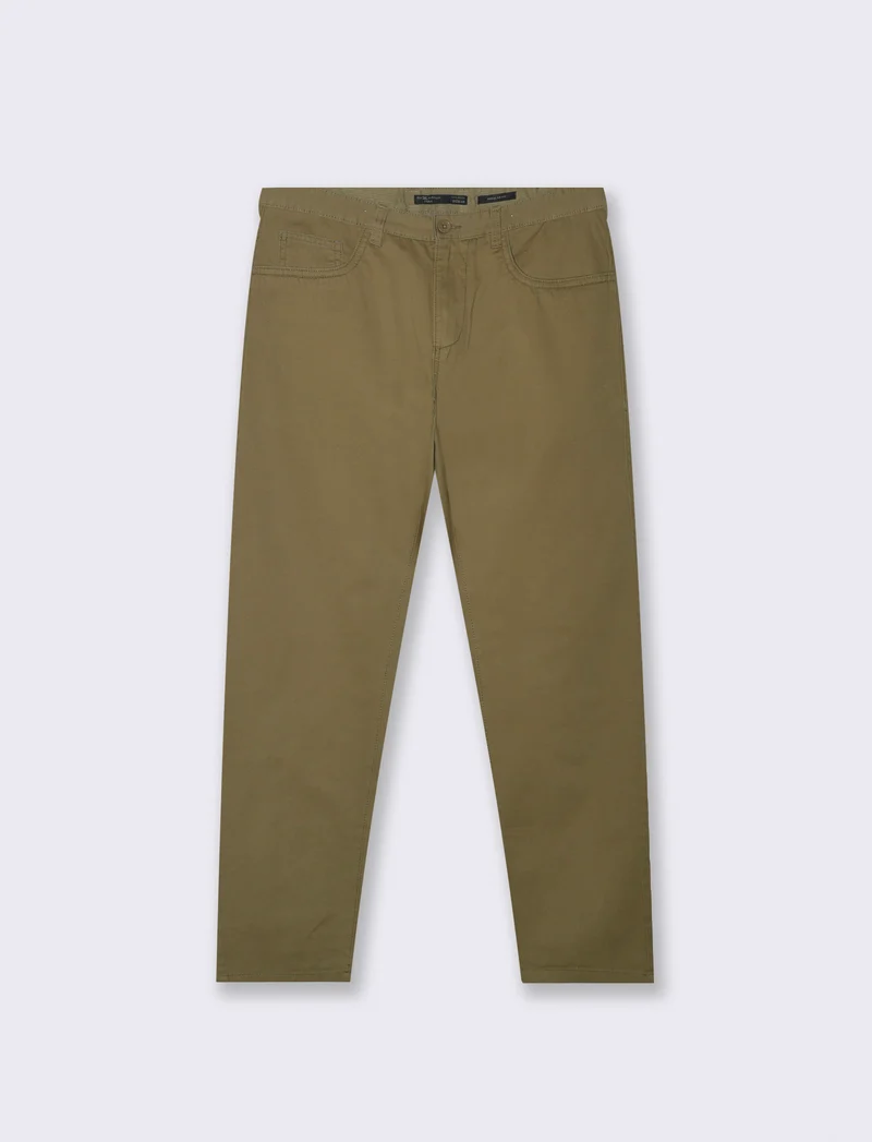 PANTALONI BASIC 5 TASCHE REGULAR FIT - Verde oliva