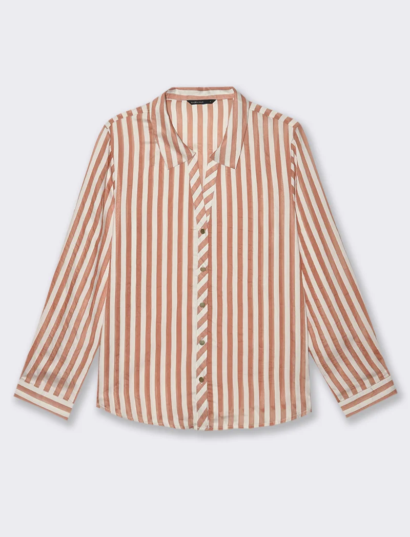 T-SHIRT IN PIZZO - Rosa polvere