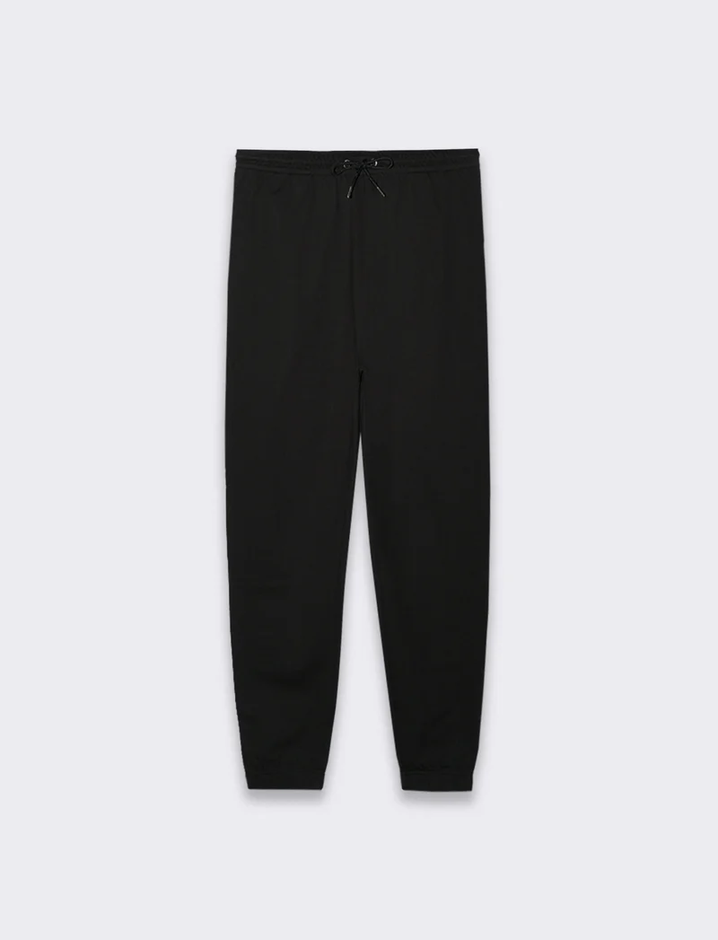 PANTALONI JOGGER BASIC IN FELPA - Nero