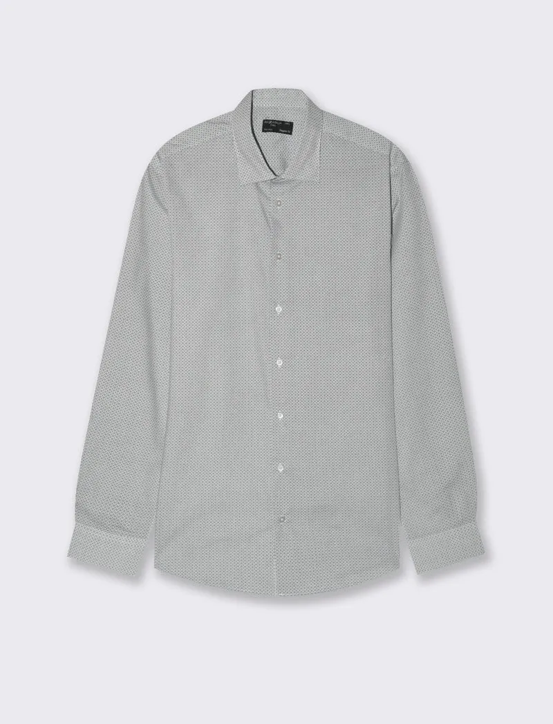 CAMICIA MICRO FANTASIA REGULAR FIT - Grigio ghiaccio