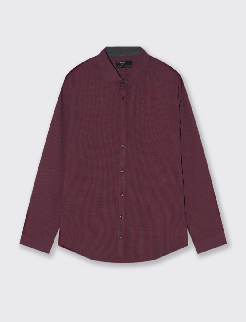 CAMICIA BASIC REGULAR FIT EASY IRON - Viola prugna