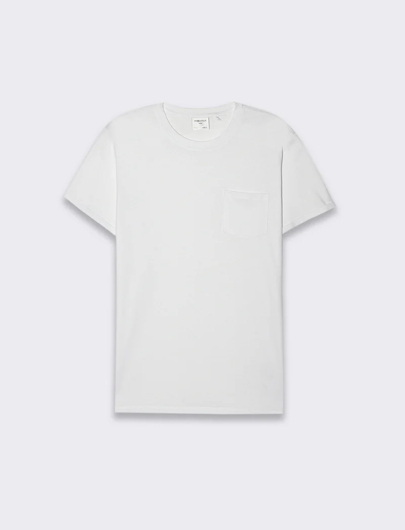 T-SHIRT BASIC CON TASCA - Bianco