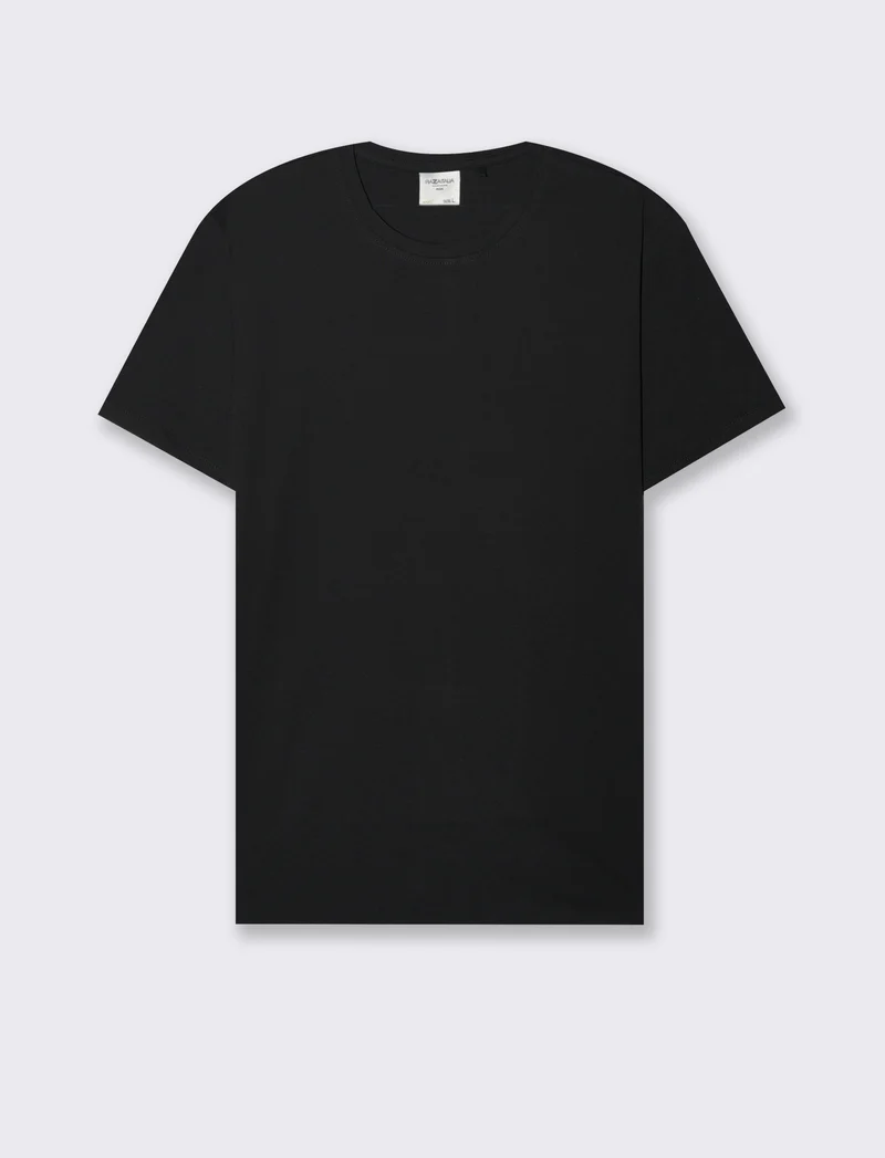 T-SHIRT BASIC IN COTONE REGULAR FIT - Nero