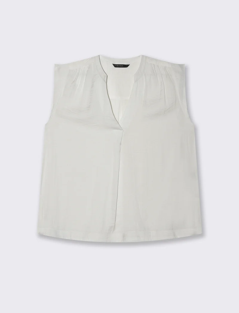 CASACCA CON SCOLLO A V - Bianco latte