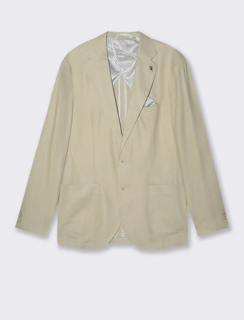 Blazer da completo tessuto linen blend da uomo - Sabbia
