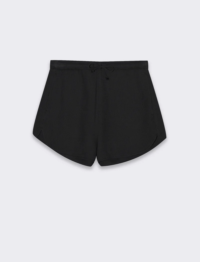 Short con elastico in vita da donna - Nero