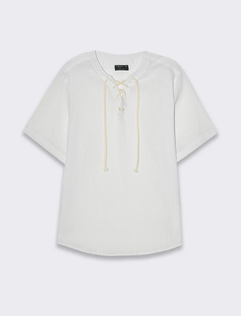 Casacca effetto crepe da uomo - Bianco