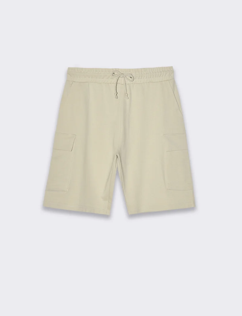 Bermuda in felpa con vita jogger da uomo - Grigio ghiaccio