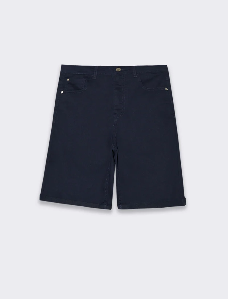 Bermuda in denim da donna - Blu