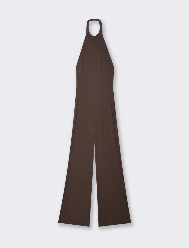 Jump suit con scollo halterneck - Moro