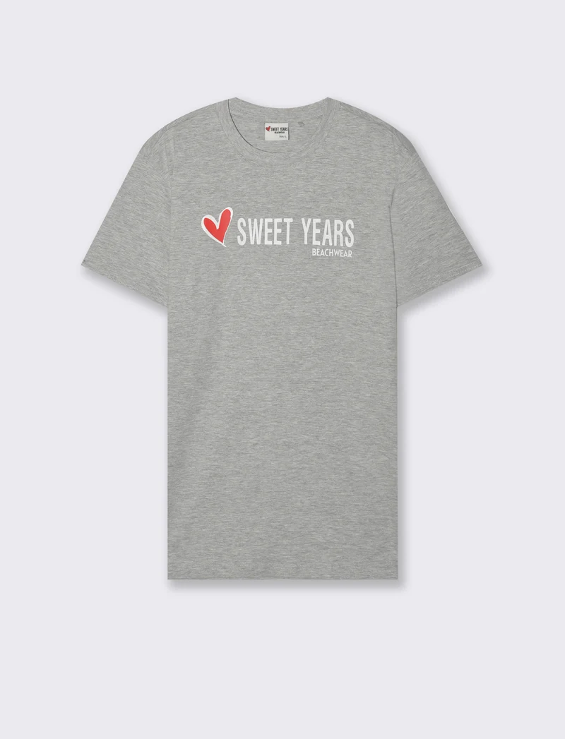 T-shirt con stampa sweet years da uomo - Grigio mel.