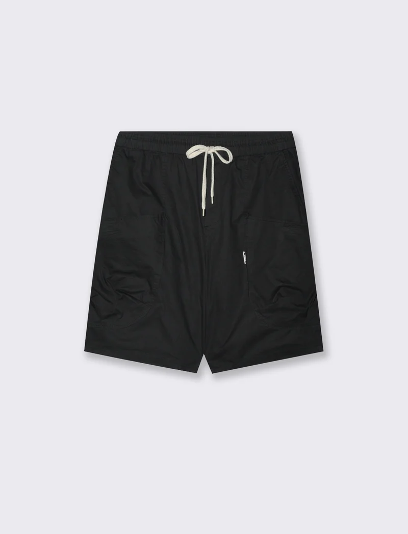 Bermuda jogger cargo relaxed fit da uomo - Nero