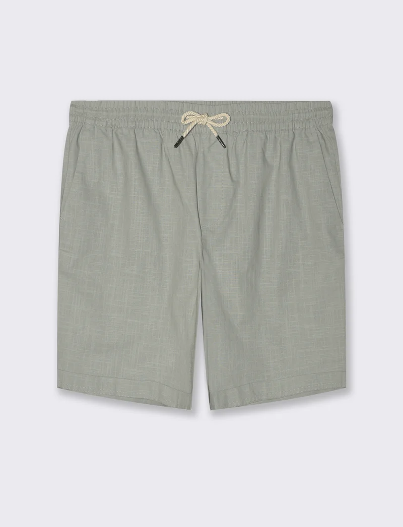 Bermuda jogger tessuto slub da uomo - Verde