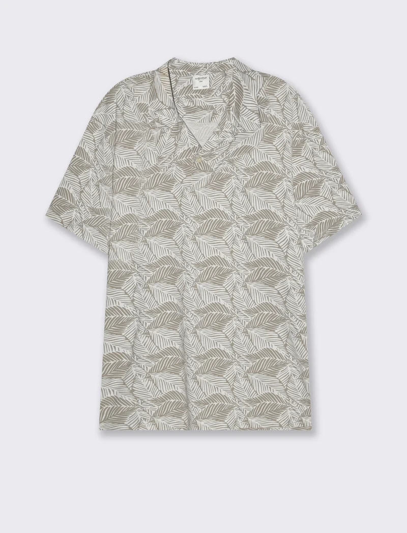 Polo in piquet all over print da uomo - Bianco