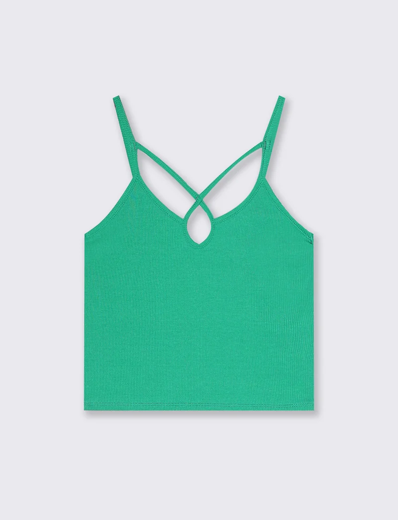 Top a costine da donna - Verde smeraldo