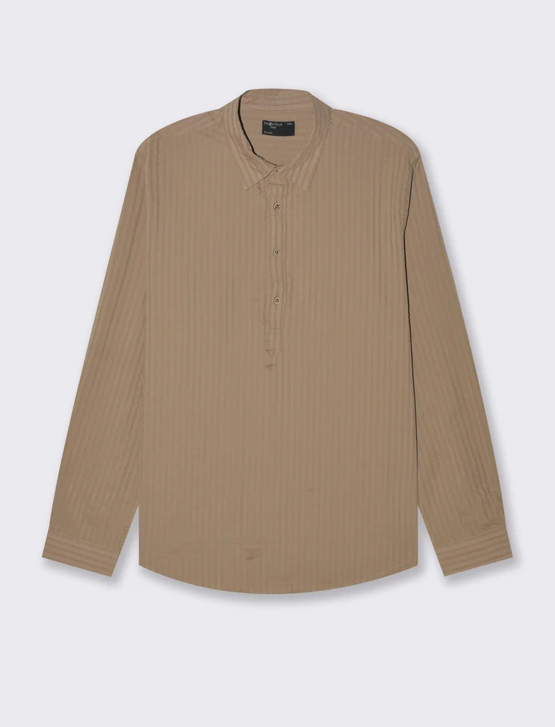 Casacca in tessuto seer sucker da uomo - Grigio tortora