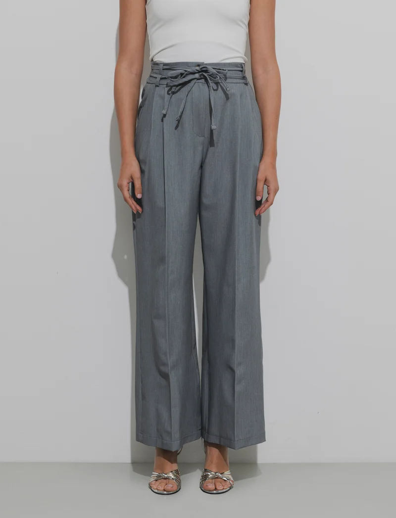 PANTALONE CON LACCI - Grigio