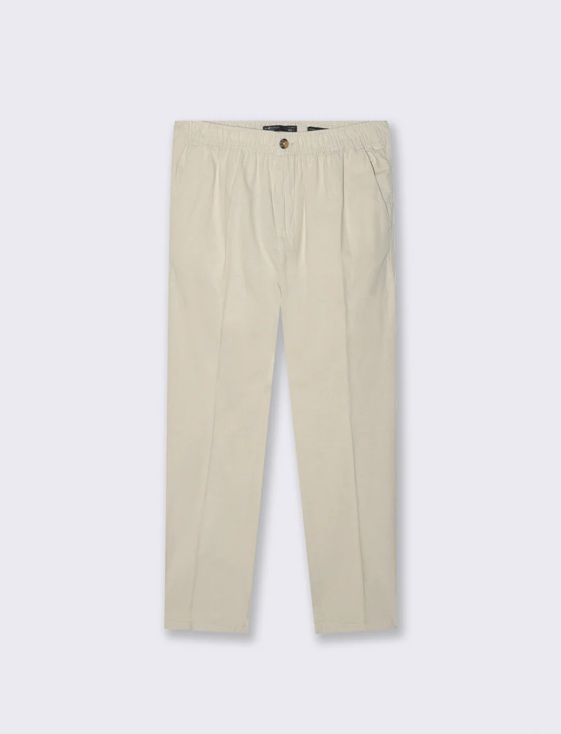 Pantaloni vita jogger misto lino da uomo - Grigio ghiaccio