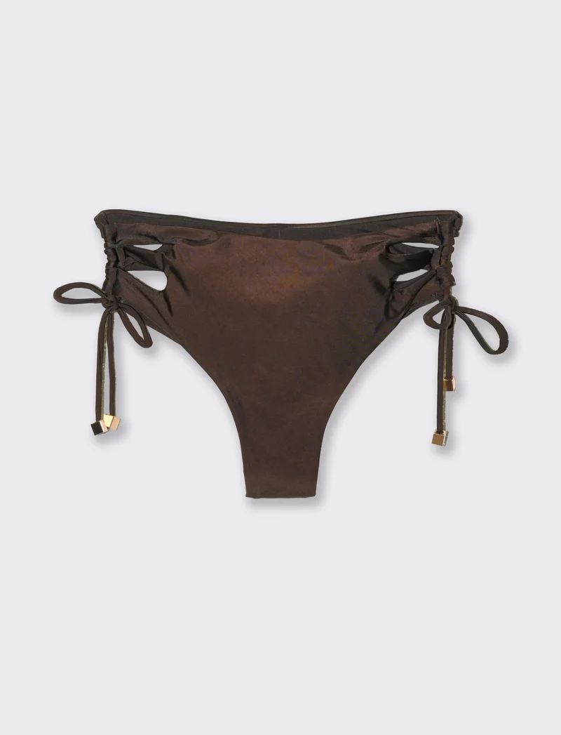 Slip mare donna stringato - Marrone