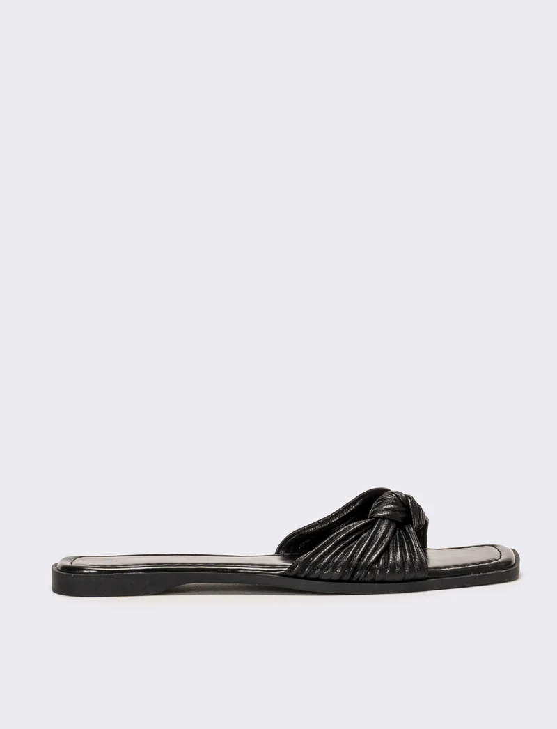 Mule da donna con nodo - Nero