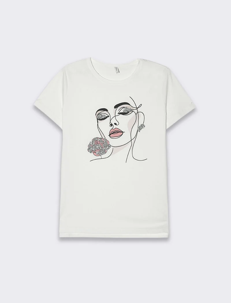 T-shirt con stampa da donna - var 1
