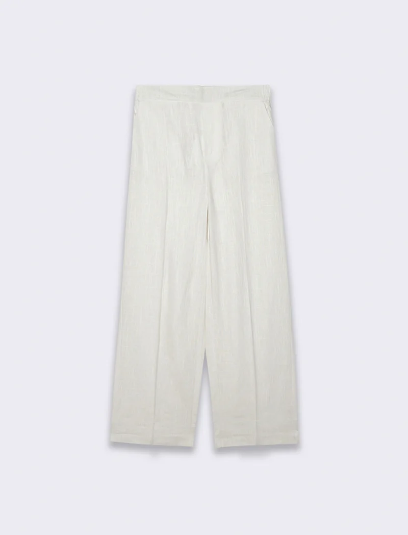 Pantalone con elastico in vita da donna - Bianco