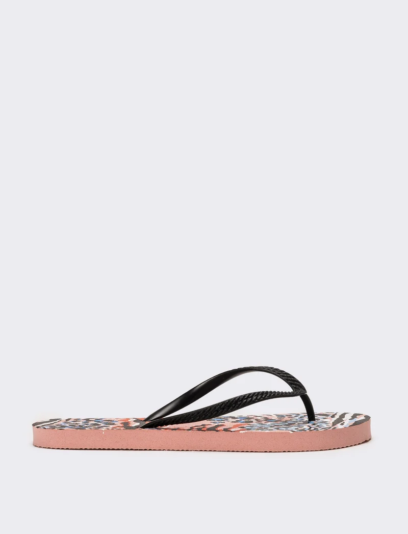 Infradito da donna stampa animalier - Nero
