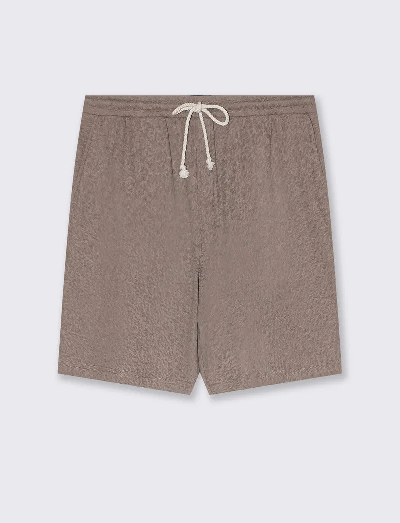 Bermuda struttura jacquard con vita jogger da uomo - Grigio tortora