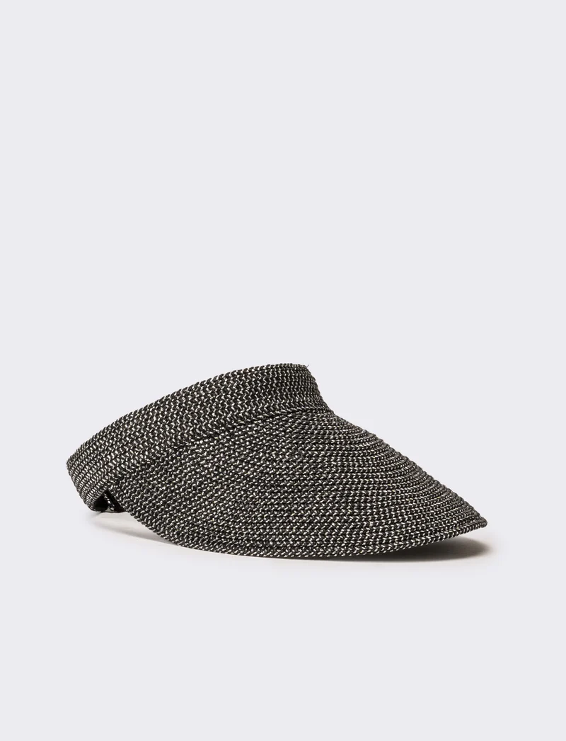 Cappello donna visiera unita in paglia - Nero