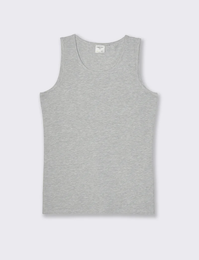 Canotta basic in cotone elasticizzato da uomo - Grigio mel.
