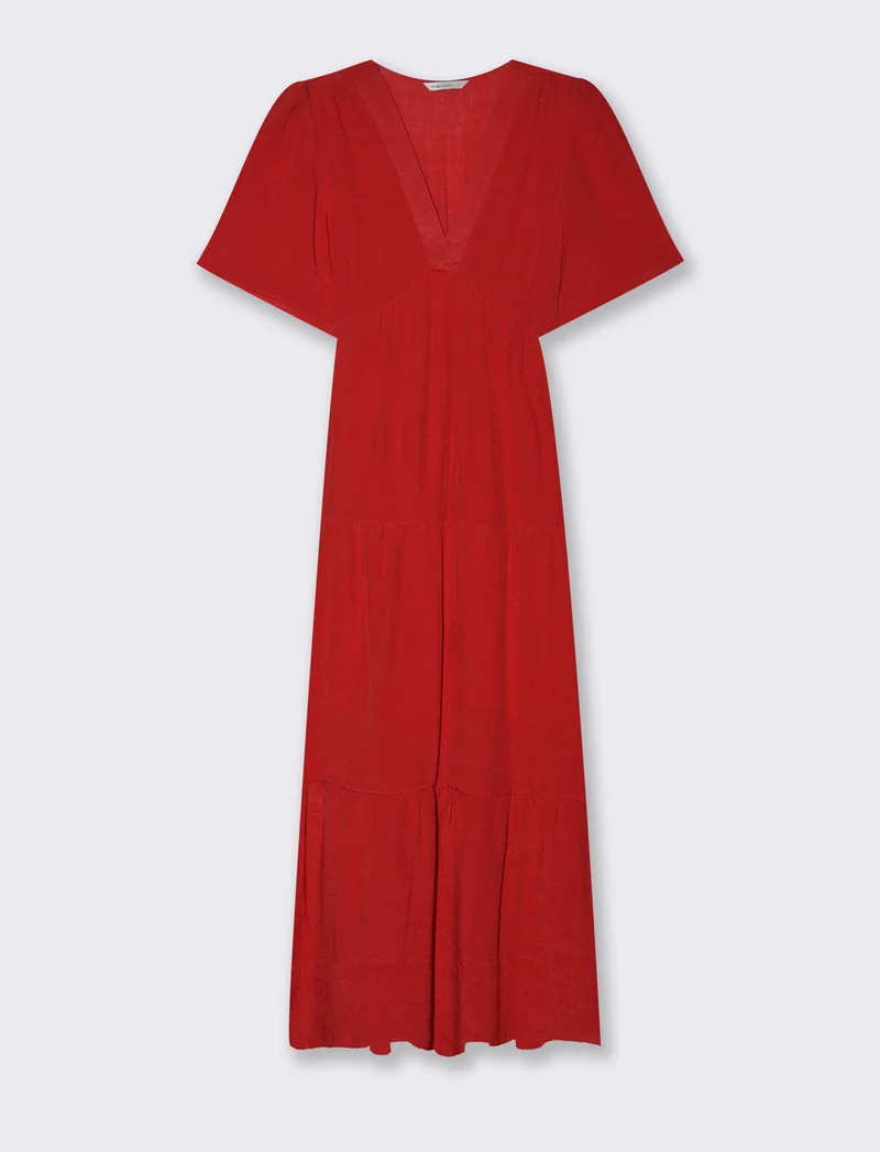 Vestito lungo da donna - Rosso scarlatto