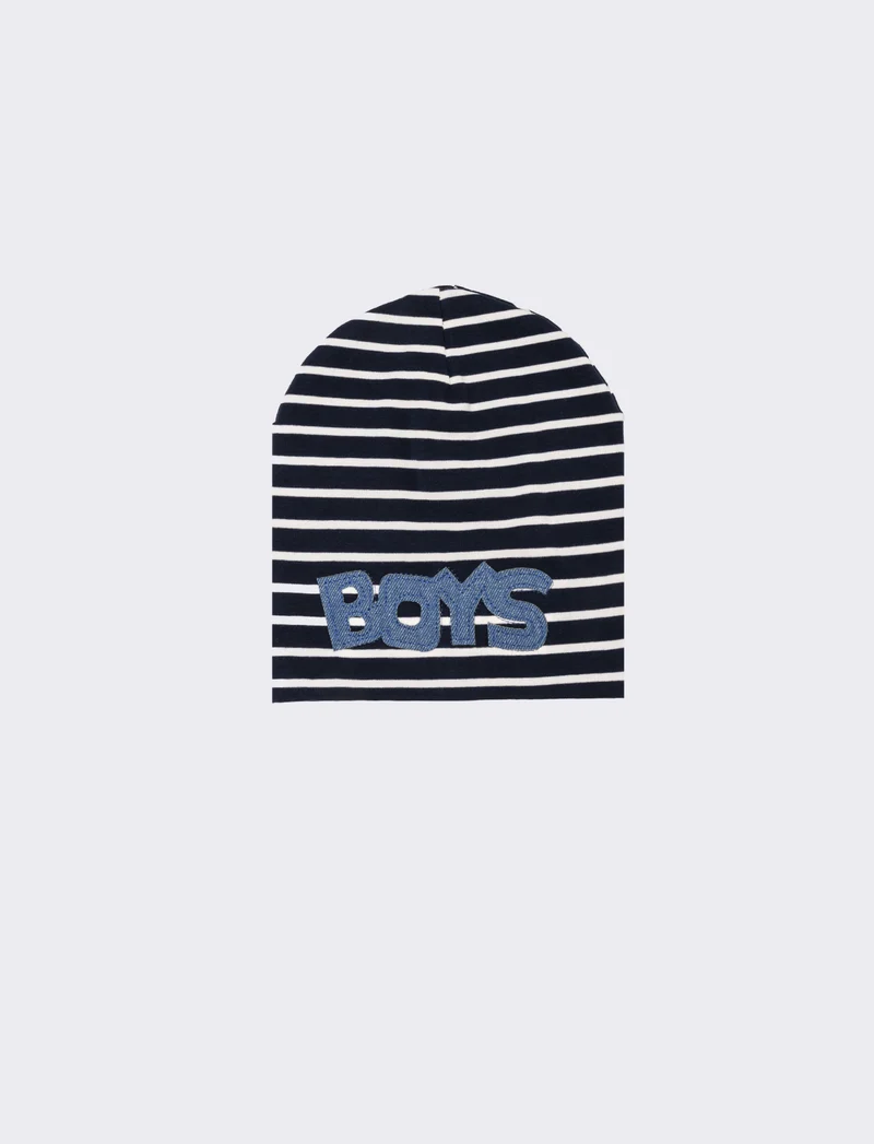 Cappello cuffia bambino righe misure 52-54 - Bianco