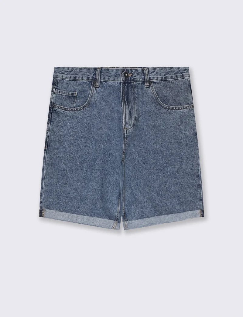 Bermuda jeans straight fit: da uomo - Denim