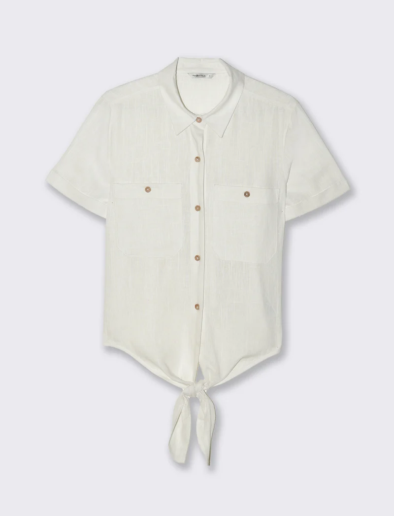 Camicia manica corta da donna - Bianco