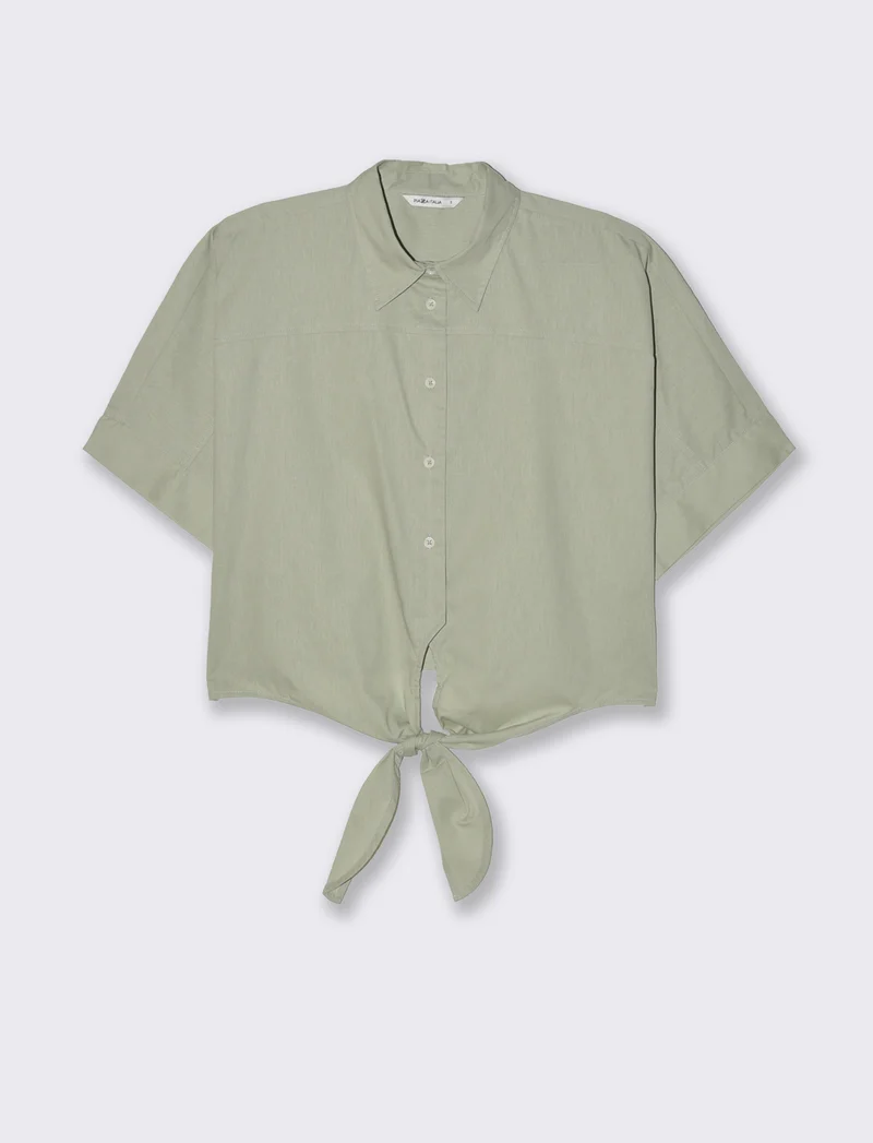 Camicia con nodo da donna - Verdino