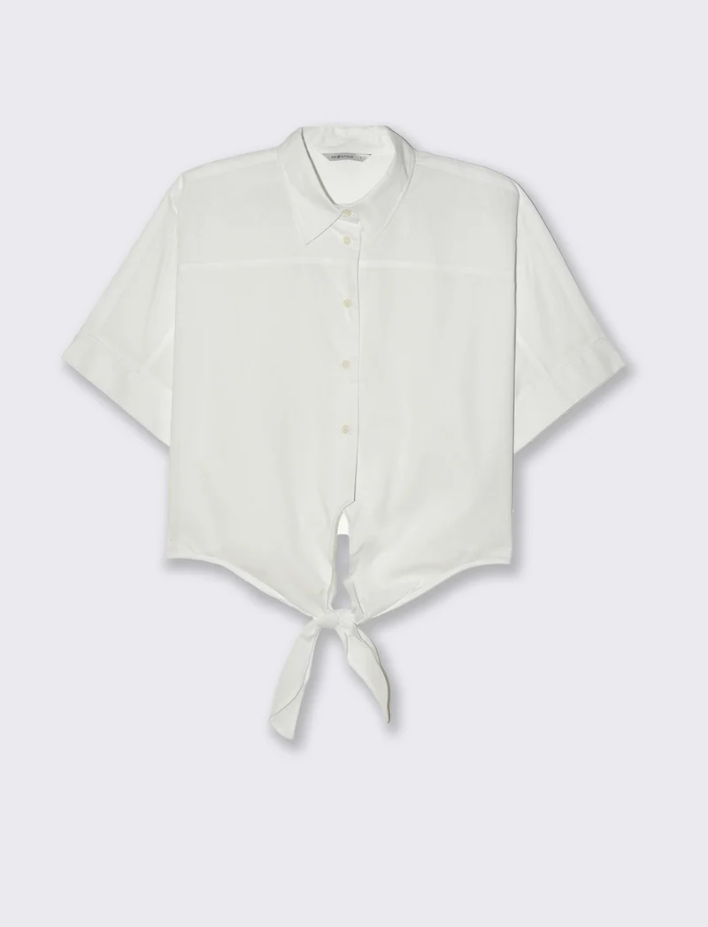 Camicia con nodo da donna - Bianco