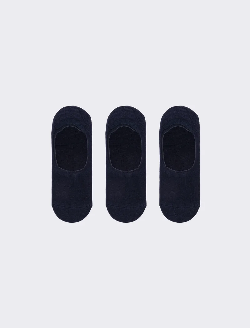 Calzino uomo 3 paia sottopiede con silicone - Blu
