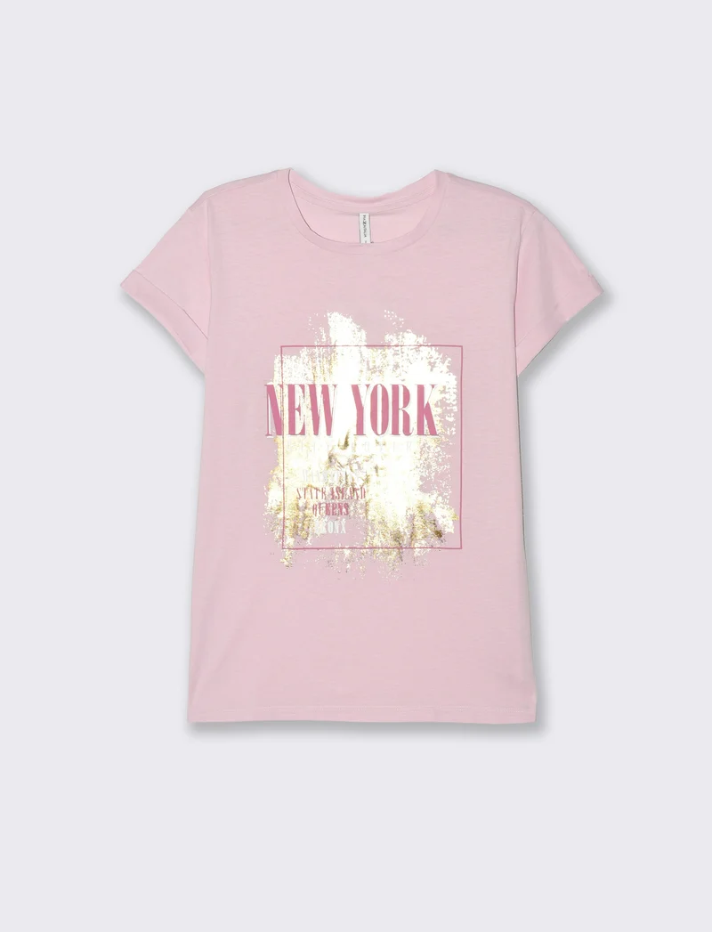T-shirt stampata da donna - Rosa chiaro