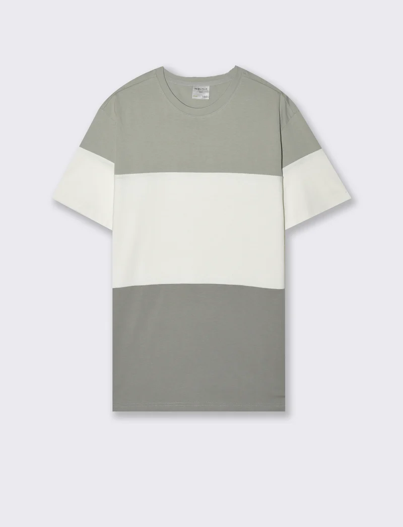 T-shirt a fasce da uomo - Bianco