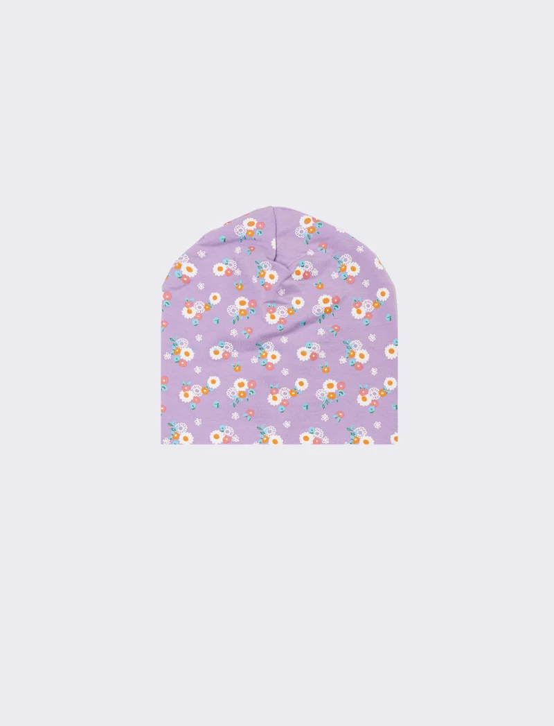 Cappello bambina con stampa fiorellini - Lilla