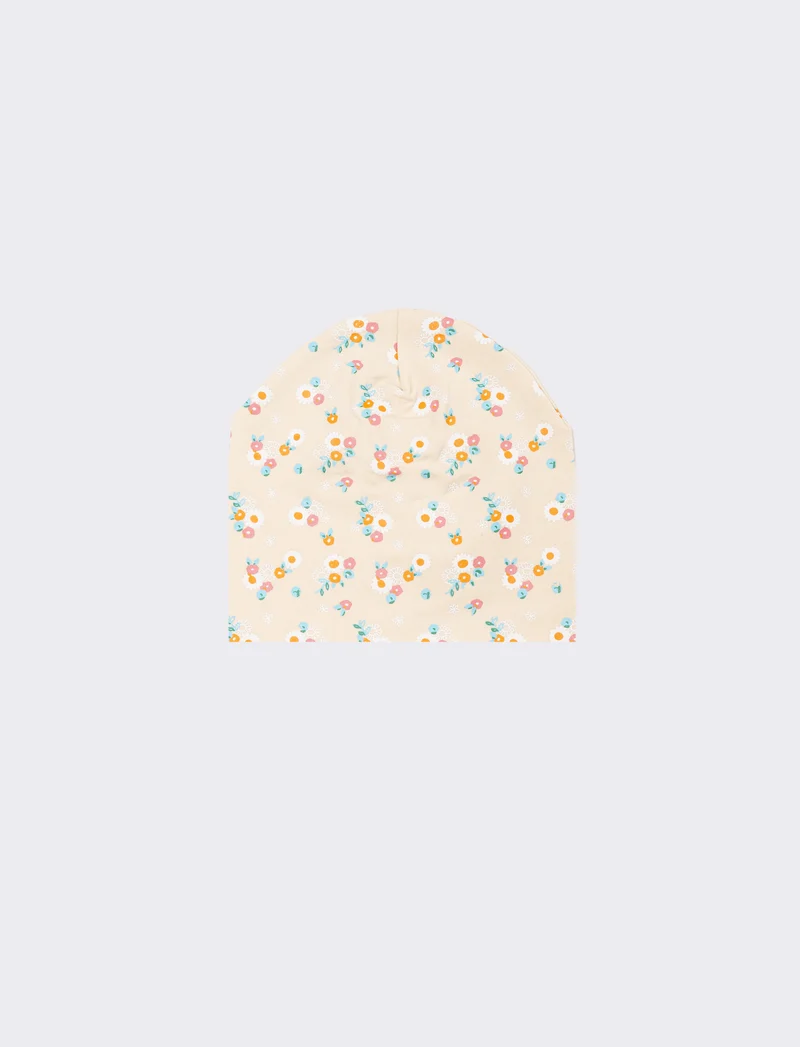 Cappello bambina con stampa fiorellini - Beige