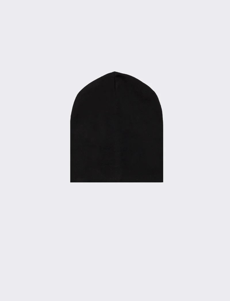 Cappello cuffia costine bambino - Nero