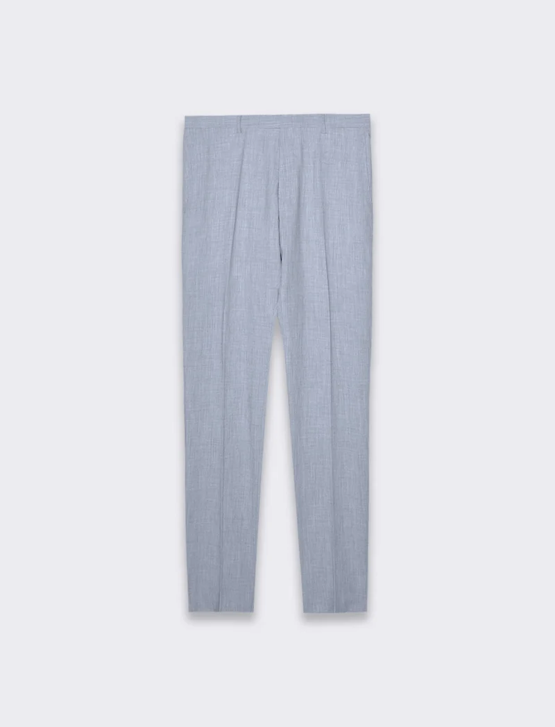 Pantaloni da completo effetto lino da uomo - Blu